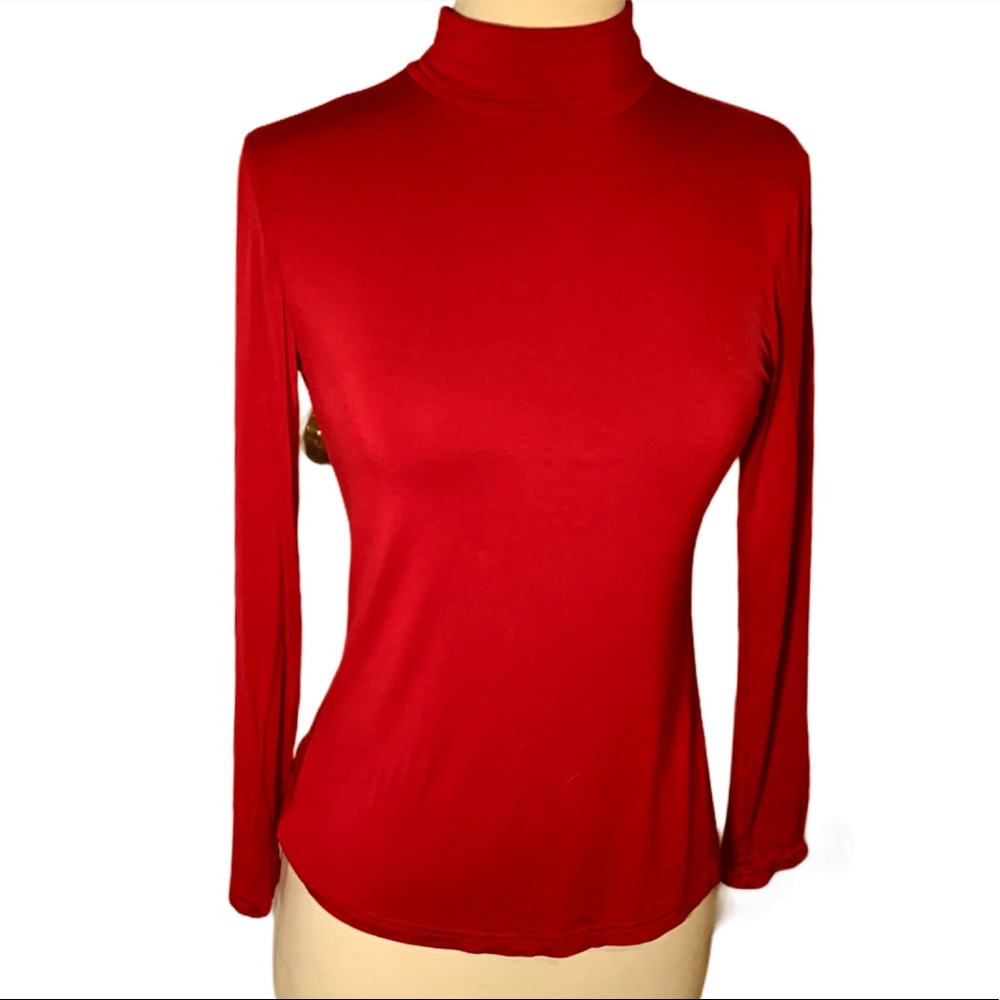 VOBCTY Cranberry Red Knit Turtleneck, 6
